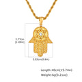 Hamsa Hand Star of David Necklace – 18K Gold CZ Pendant Pendant Necklace SPOT PN-2337G 24 inch