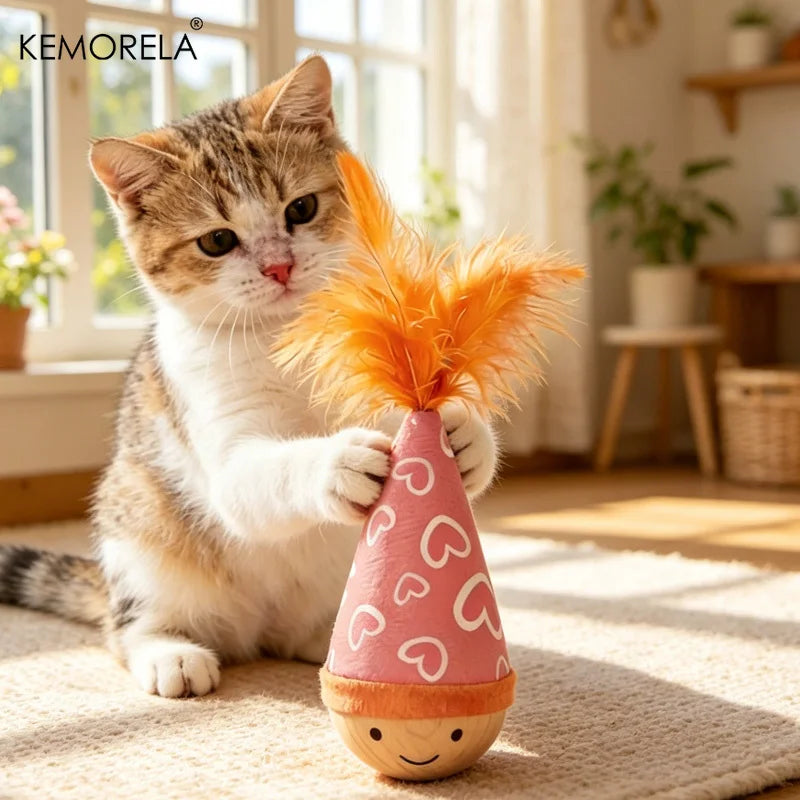 KEMORELA Swing Cat Toy – Interactive Feather Pet Toy Interactive Cat Toy SPOT