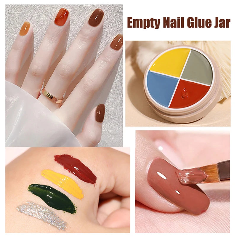 Empty Nail Gel Jar 3/4 Grid – Glitter Polish Holder Organizer Nail Gel Organizer Jar SPOT