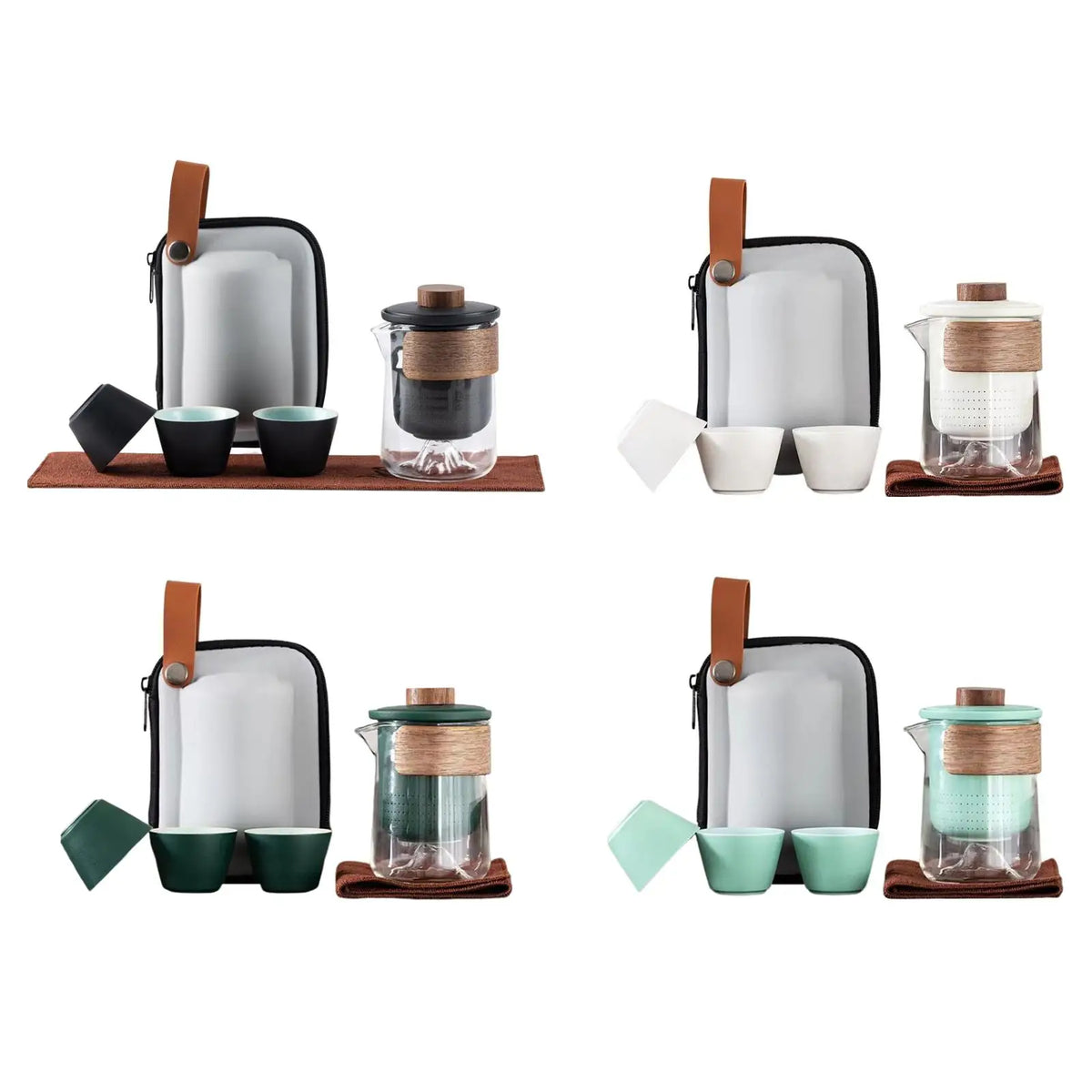 Kung Fu Ceramic Travel Tea Set – Teapot, Infuser & 3 Cups Ceramic Tea Set SPOT