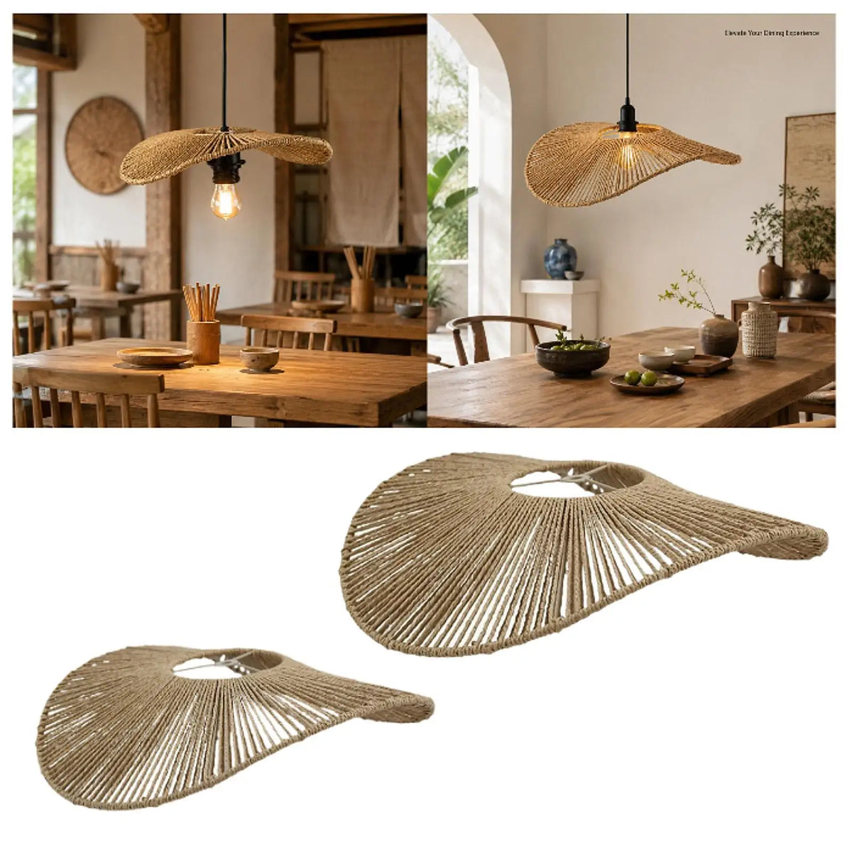 Woven Paper Rope Lampshade – Boho Pendant Light Shade Pendant Lampshade SPOT