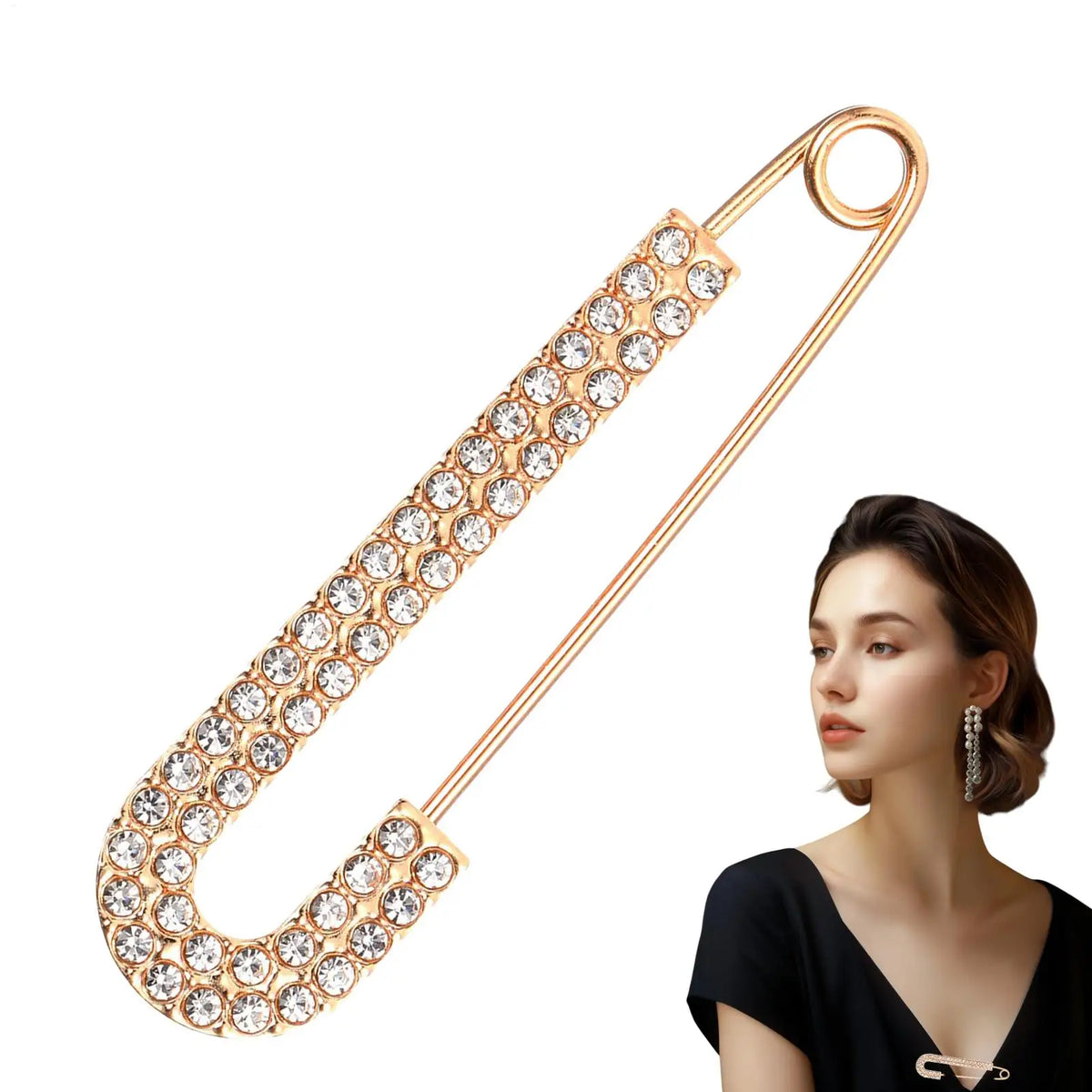 Crystal Zircon Brooch Pin – Rhinestone Safety Pin for Women Fashion Brooch Pin SPOT