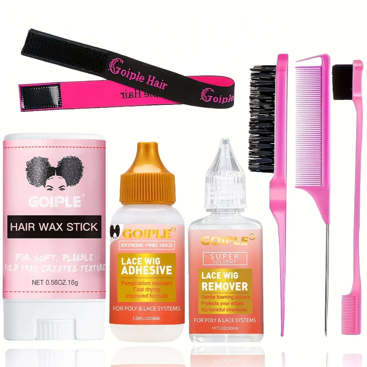 Goiple Hair Wax Stick Kit – Wig Adhesive & Lace Remover Hair Styling Kit SPOT 16floral-38-30-5pcs