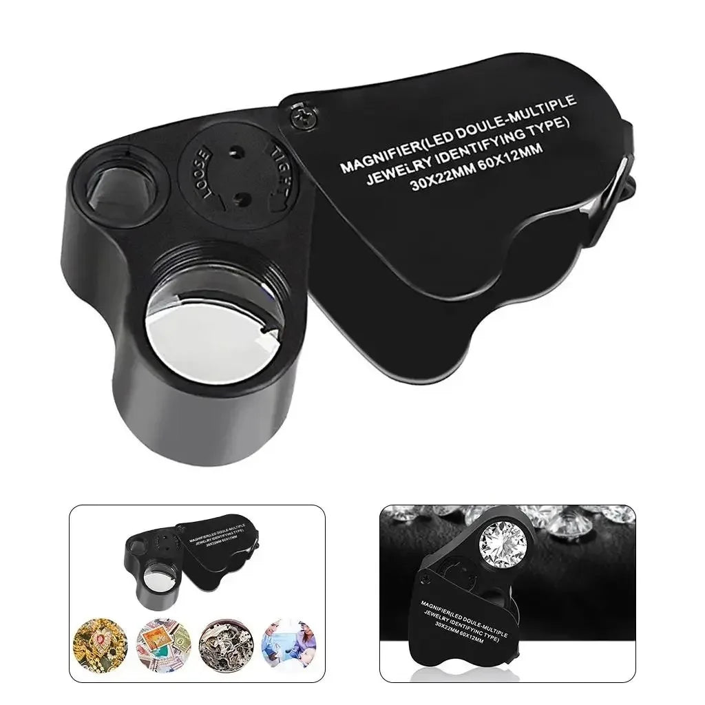 30X 60X Jeweler's Loupe Magnifier with LED Light – Foldable Jeweler's Loupe Magnifier SPOT