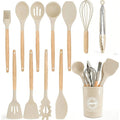 14-Piece Silicone Kitchen Utensil Set with Wooden Handles Kitchen Utensil Set SPOT Default Title