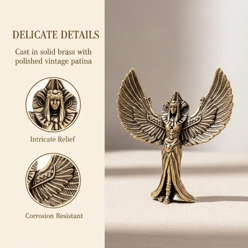 Vintage Brass Guardian Angel Statue – Desktop Figurine & Gift Decorative Figurine SPOT