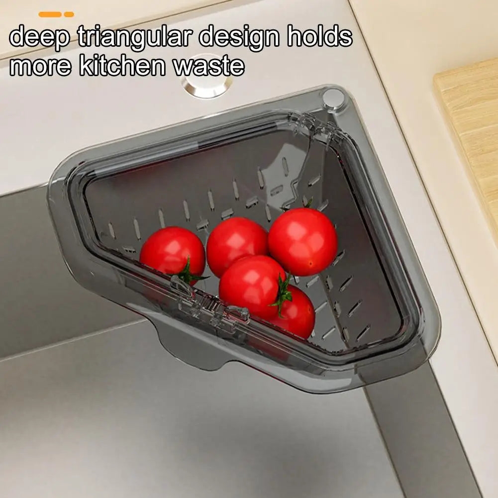 Magnetic Corner Sink Basket – No-Drill Triangular Drain Strainer Sink Drain Basket SPOT