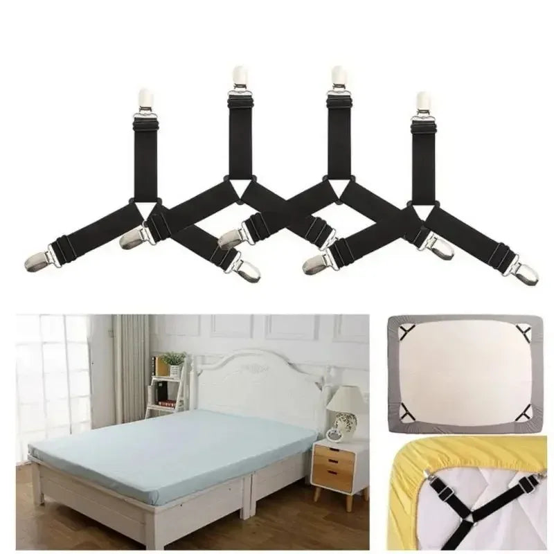 4-Pack Bed Sheet Corner Clips – Adjustable Elastic Mattress Straps Bed Sheet Clips SPOT