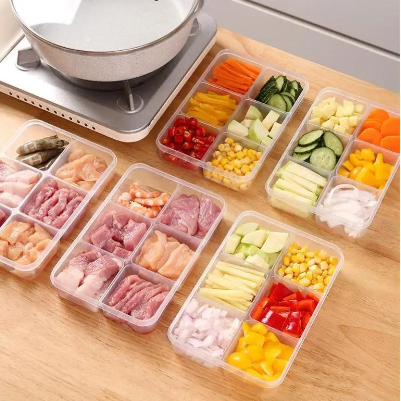6-Grid Transparent Fridge Storage Box – Large Capacity Container Food Storage Container SPOT
