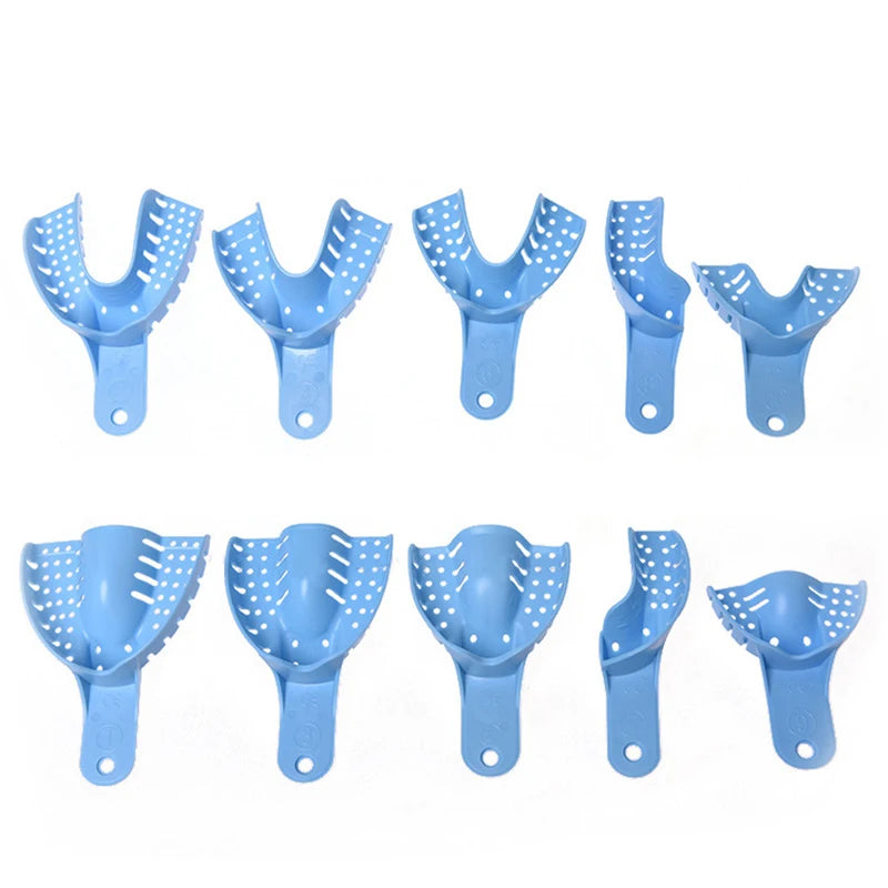 10-Pack Full-Size Dental Impression Trays – Mesh Plastic Lab Dental Impression Trays SPOT