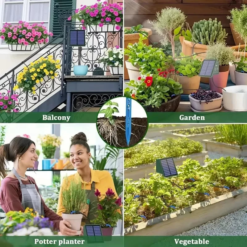 Solar Automatic Drip Irrigation System – DIY Garden Watering Kit Drip Irrigation Kit SPOT