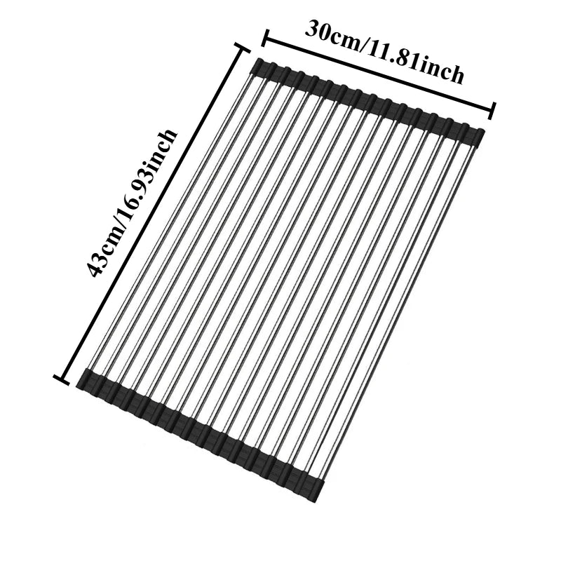 Foldable Stainless Steel Dish Drying Rack – 15-Tube Sink Drainer Dish Drying Rack SPOT