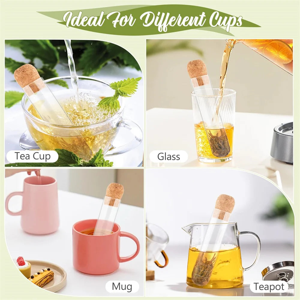 Glass Tea Infuser with Cork Lid – Loose Leaf Strainer for Mugs Tea Infuser SPOT