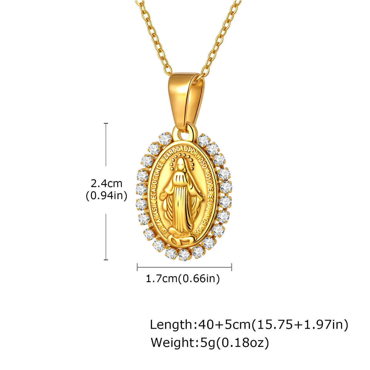 Zirconia Virgin Mary Pendant Necklace – Catholic Gift for Women Pendant Necklace SPOT