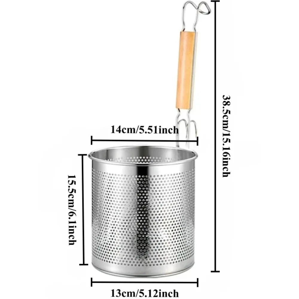 Stainless Steel Deep Mesh Skimmer Basket – Wooden Handle Mesh Skimmer Basket SPOT