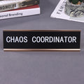 Chaos Coordinator Funny Desk Sign – Aluminum Office Name Plate Desk Name Plate SPOT Gold