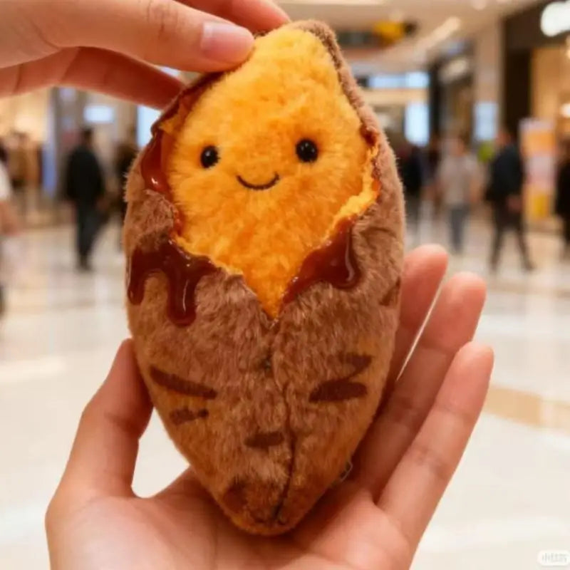 Roasted Sweet Potato Plush Keychain – Cute Food Stuffed Charm Plush Keychain Charm SPOT