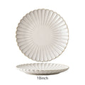 Embossed Shell-Edge Ceramic Plate – 8" & 10.5" Salad & Steak Ceramic Dining Plate SPOT 10Inch