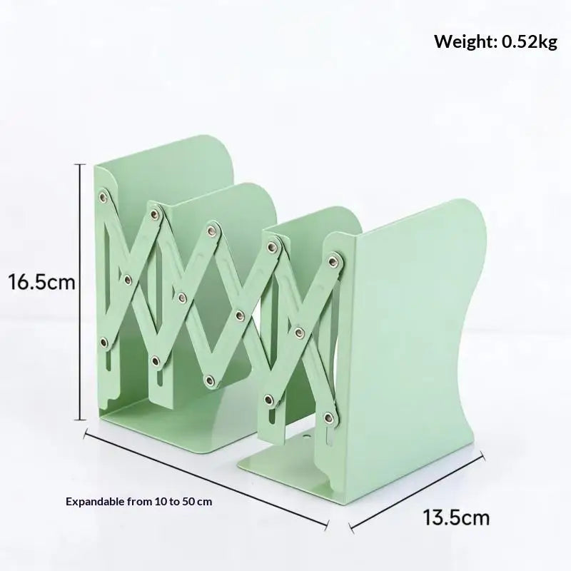Metal Retractable Book Stand – Adjustable Bookend Organizer Book Stand Organizer SPOT Green