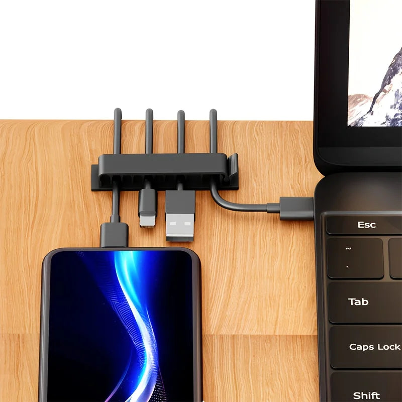 3-Pack Self-Adhesive Cable Clips – 10-Slot Wire Organizer Cable Clip Organizer SPOT