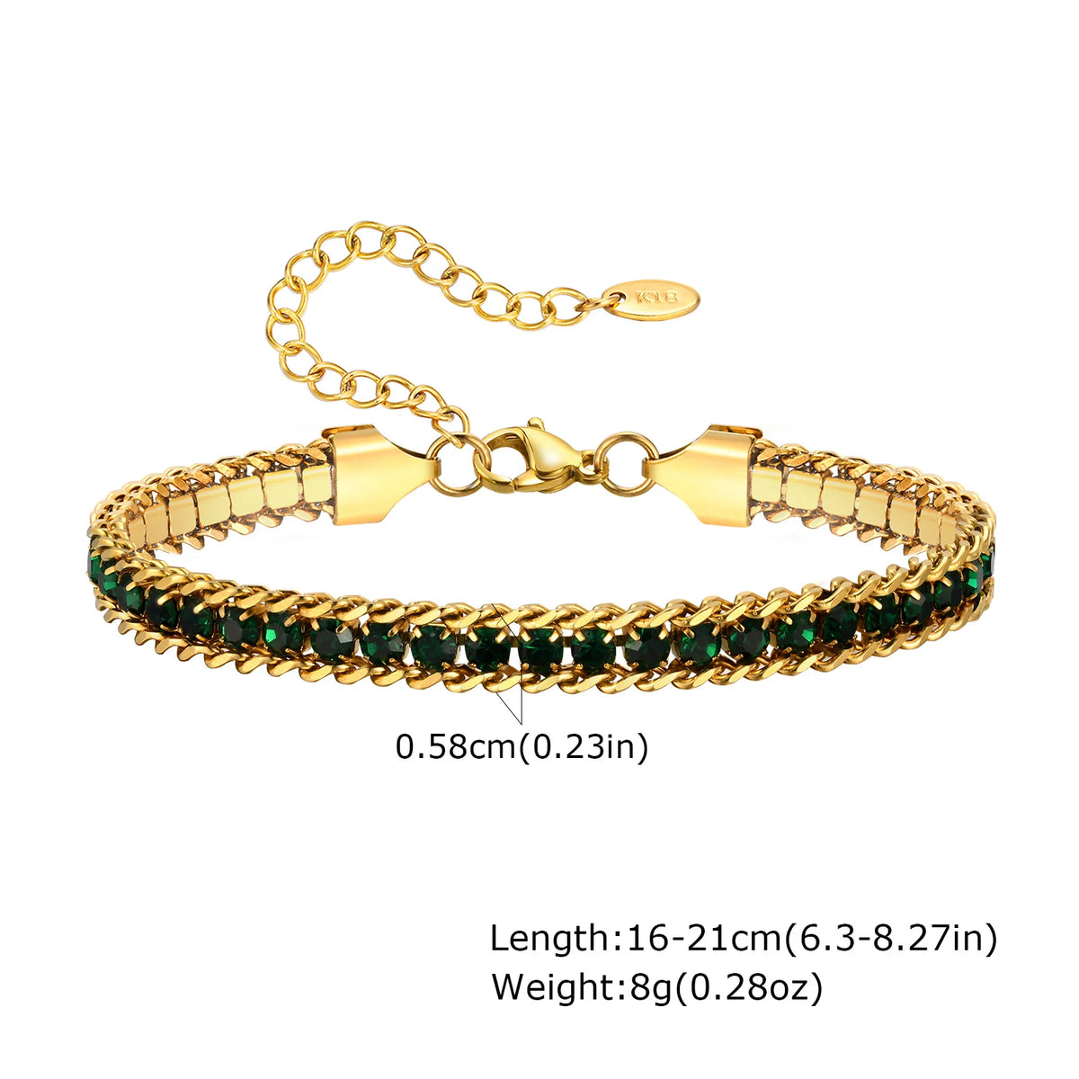 Women's CZ Tennis Bracelet – Gold Stainless Steel Adjustable CZ Tennis Bracelet SPOT BR-1534GG