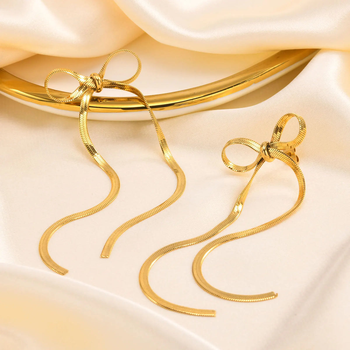 Bow Drop Dangle Earrings – Bowknot Tassel Statement Jewelry Drop Dangle Earrings SPOT