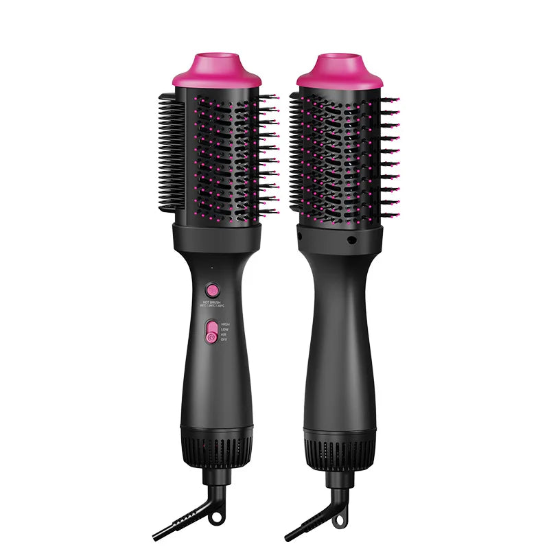 2-in-1 Electric Hot Air Brush | Straightener & Dryer, 3 Heat Hot Air Brush SPOT Black USB Type-C