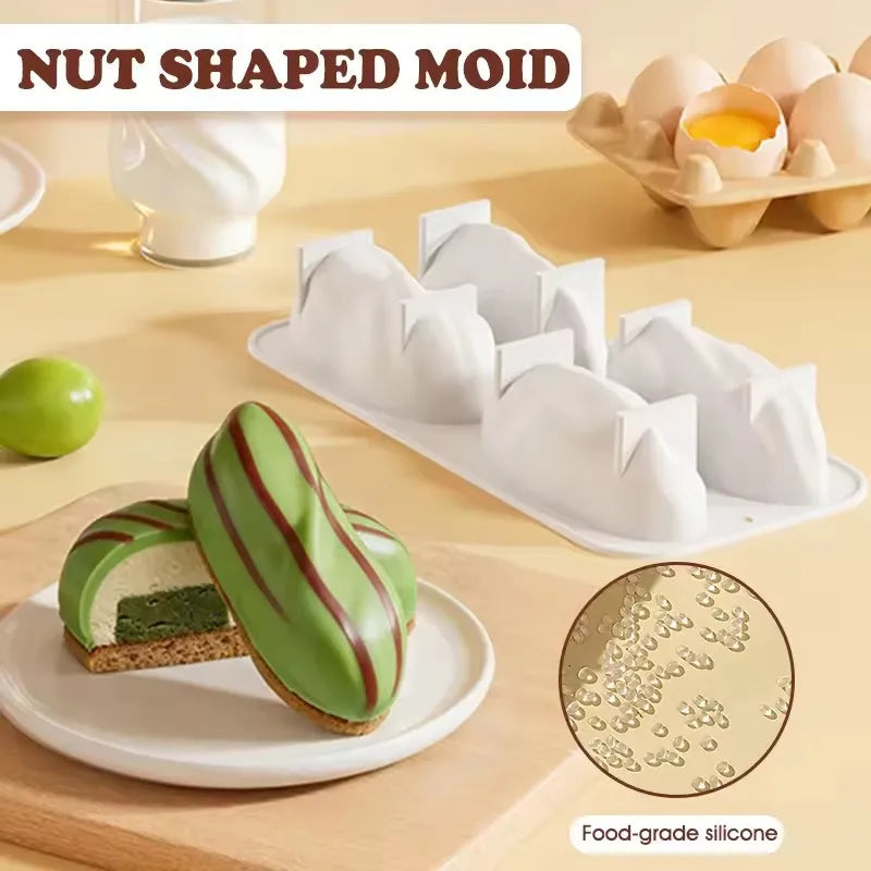 4-Cell Pistachio Silicone Chocolate Mold – Food Grade Baking Silicone Baking Mold SPOT