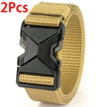 2-Pack Nylon Canvas Sports Belt – Unisex Plastic Buckle Waistband Nylon Canvas Belt SPOT 2Pcs Khaki 125cm