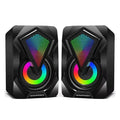 NOCCLILI USB Mini Stereo Speakers – Deep Bass for PC & Laptop Computer Speakers SPOT LED Black USB Type-C