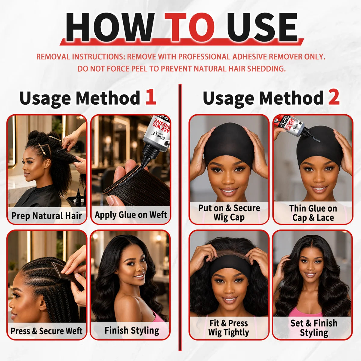 Goiple 120ml Lace Wig Glue | Firm Hold, Waterproof, Fast Dry Wig Bonding Adhesive SPOT