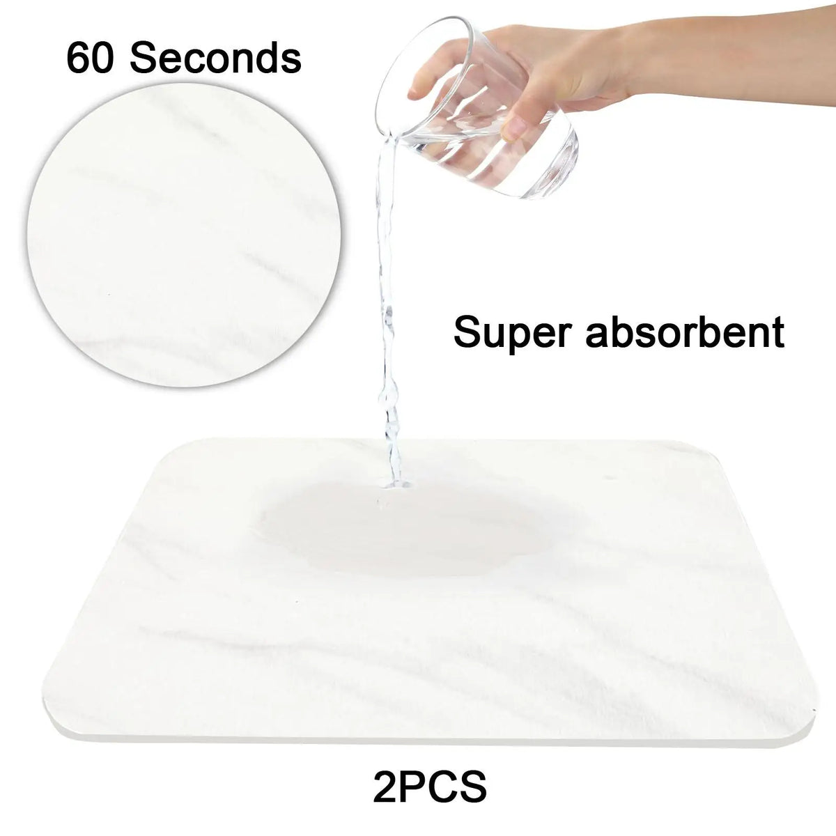 2-Pack Diatomite Dish Drying Mats – Non-Slip & Absorbent Dish Drying Mat SPOT