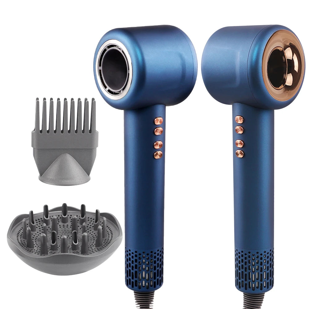 BLDC Brushless Ionic Hair Dryer 110,000 RPM 2000W – Salon Grade Ionic Hair Dryer SPOT Blue 110-240v-EU Plug
