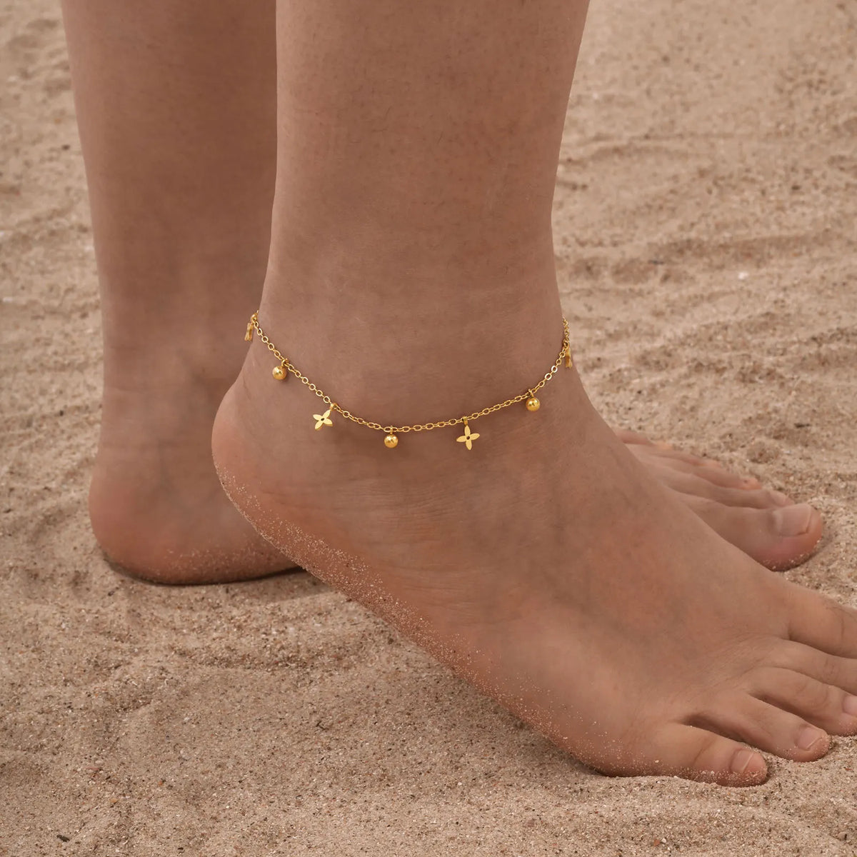 Waterproof Stainless Steel Dangle Anklet – Adjustable Women's Fashion Anklet SPOT