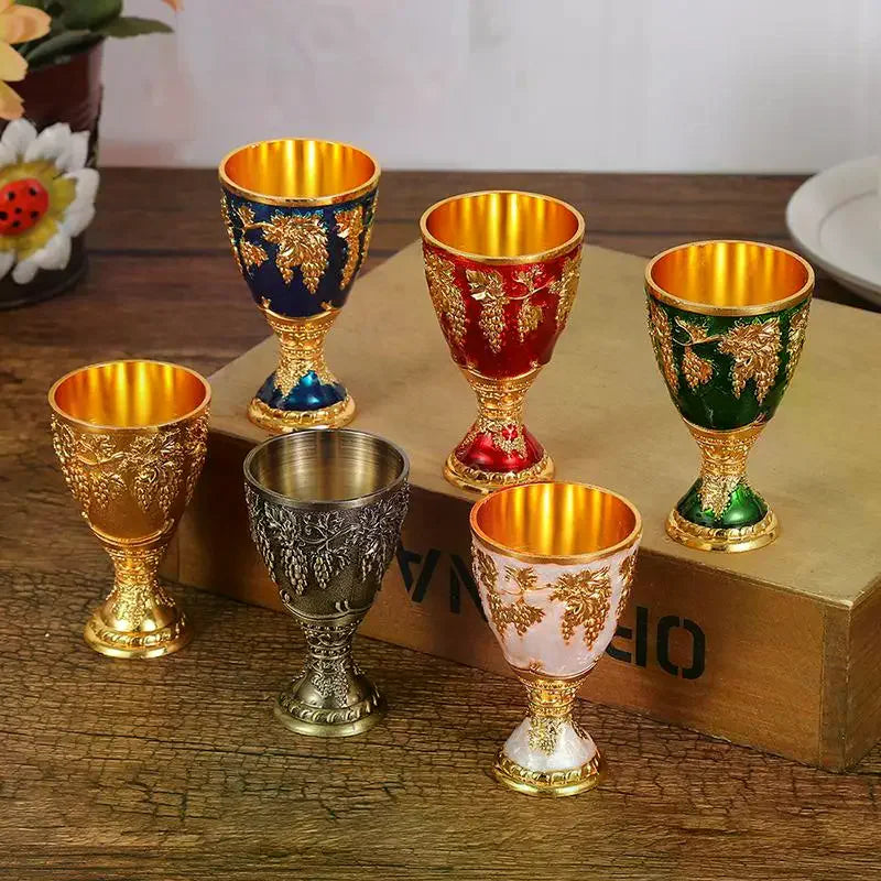 Vintage Alloy Mini Liquor Glass 30ml – Retro European Goblet Mini Liquor Goblet SPOT