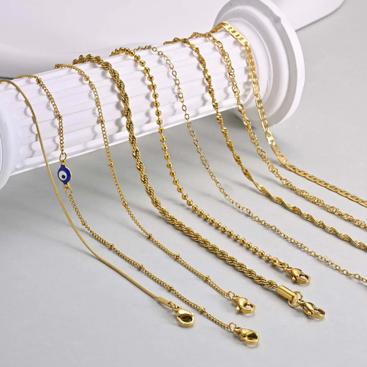 Gold Plated Dainty Layered Anklet – Waterproof Stainless Steel Gold Plated Anklet SPOT