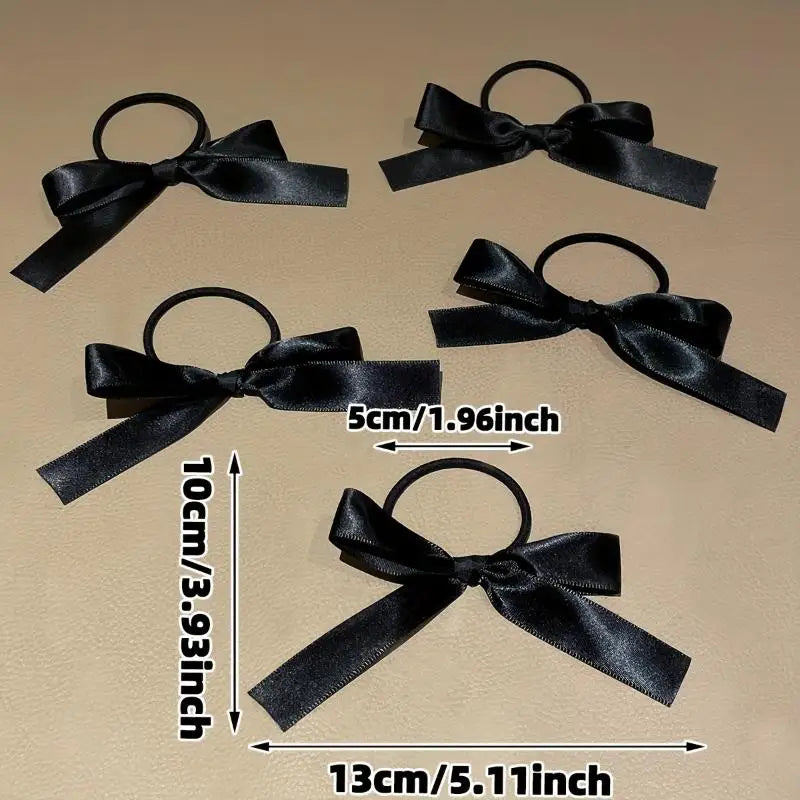 5-Pack Black Bow Hair Ties – Elastic Scrunchies for Women Hair Ties Scrunchies SPOT