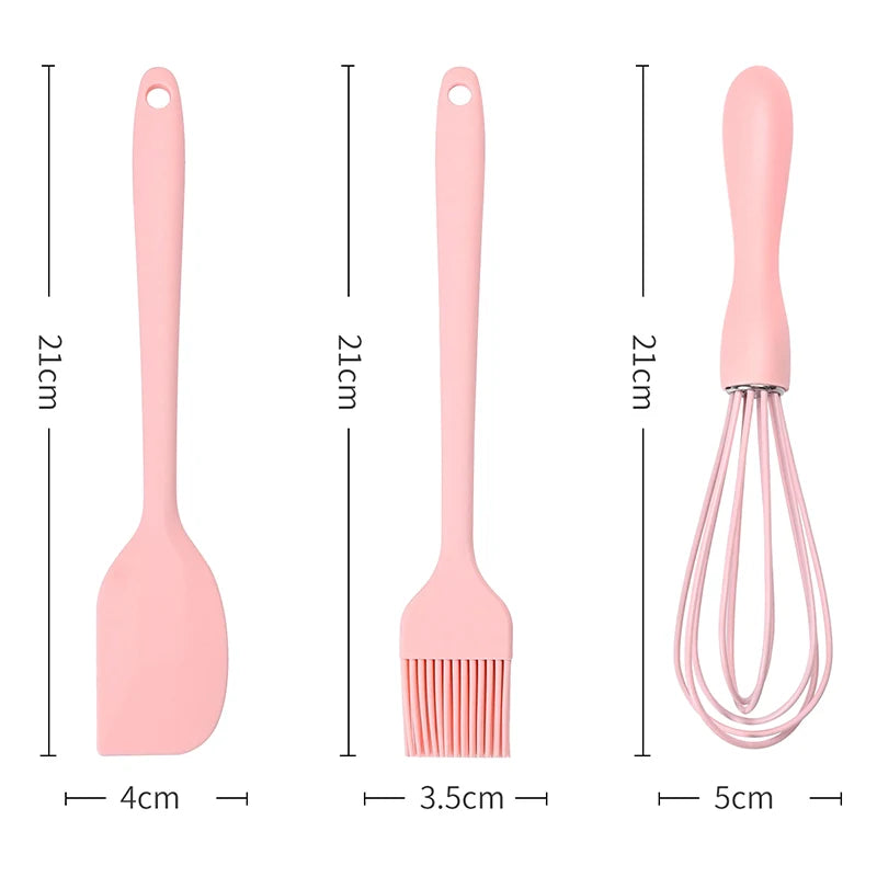 3-Piece Silicone Baking Set – Spatula, Egg Whisk & Pastry Brush Silicone Baking Set SPOT