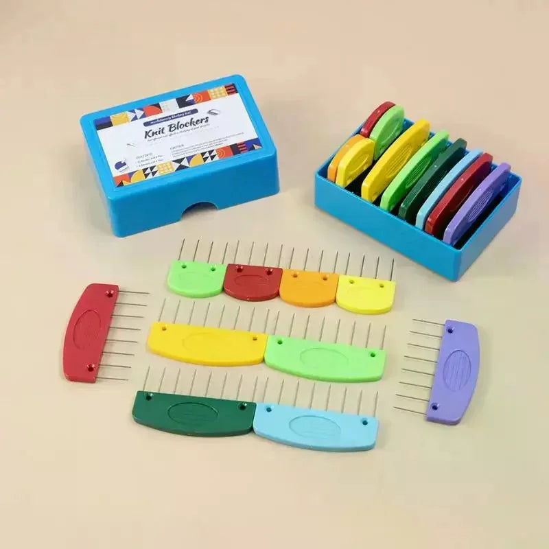 20-Pc Stainless Steel Knitting Blockers Set – 2 Comb Sizes Knitting Blocker Set SPOT