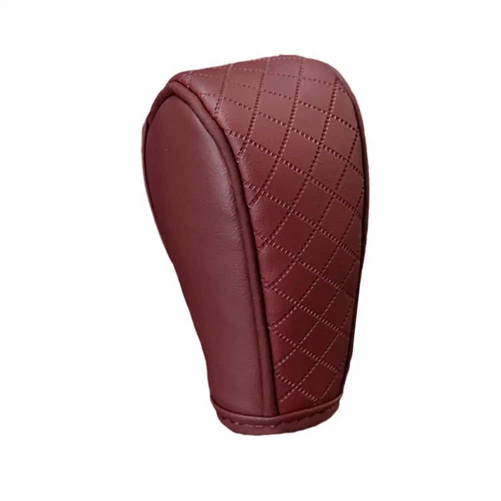 PU Leather Gear Shift Knob Cover – Universal Non-Slip Car Decor Gear Shift Cover SPOT Red