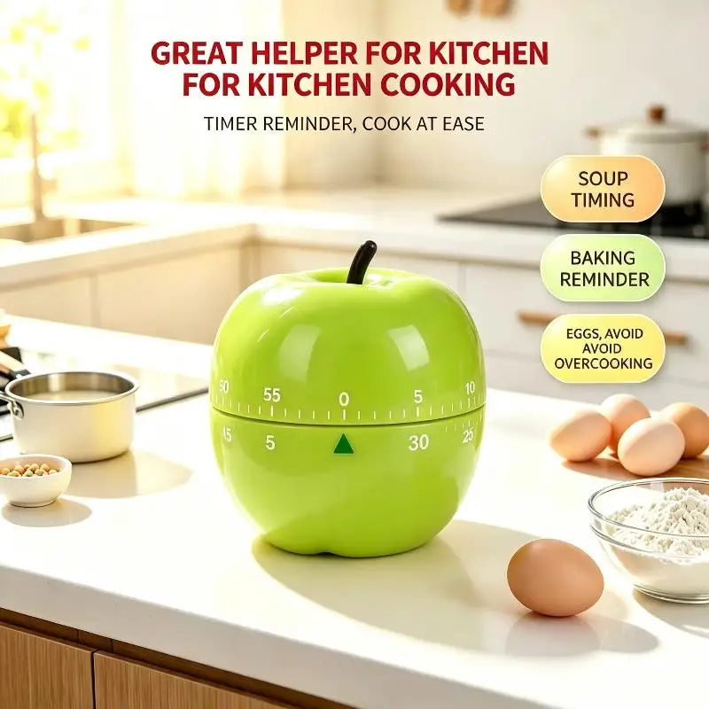 Fruit-Shaped Mechanical Countdown Timer – Battery-Free Kitchen Mechanical Kitchen Timer SPOT A4