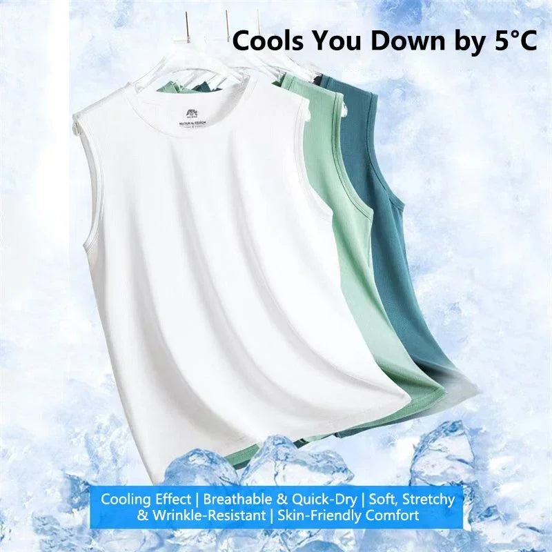 Men's Ice Silk Mesh Tank Top – Quick-Dry Gym Sports Vest Men's Sports Vest SPOT