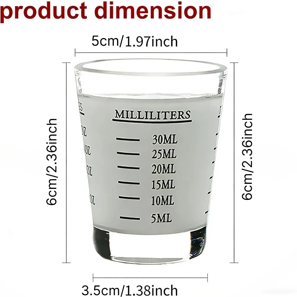 2-Pack 30ml Glass Espresso Shot Measuring Cups – Clear Scale Glass Measuring Cup SPOT
