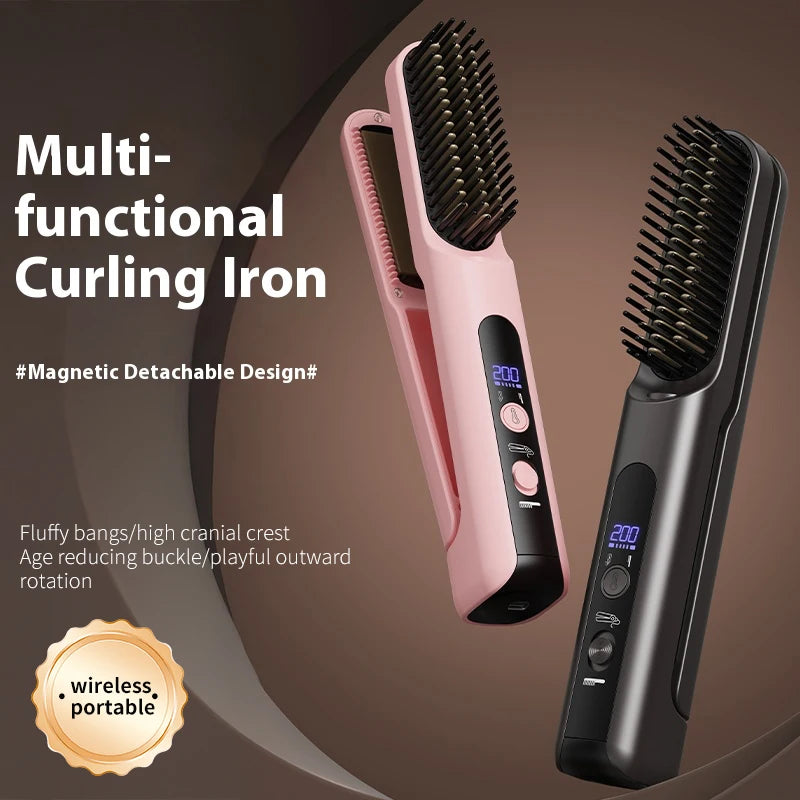 Wireless Hair Straightening Brush – Cordless, 5000mAh, 4 Heat Settings Hair Straightening Brush SPOT