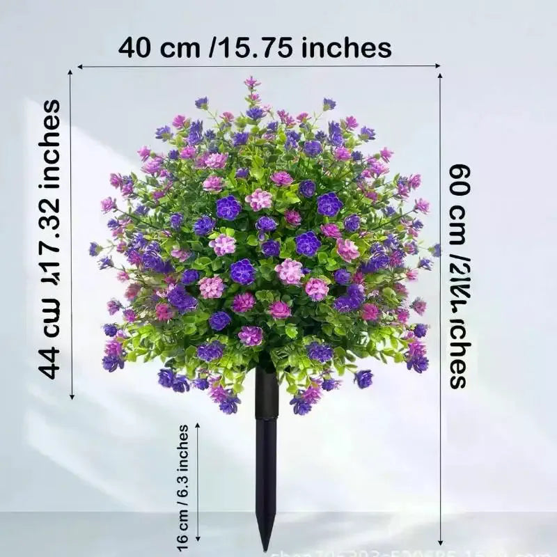 Artificial Petunias with Ground Stake – 18" Outdoor Faux Flowers Artificial Garden Flowers SPOT