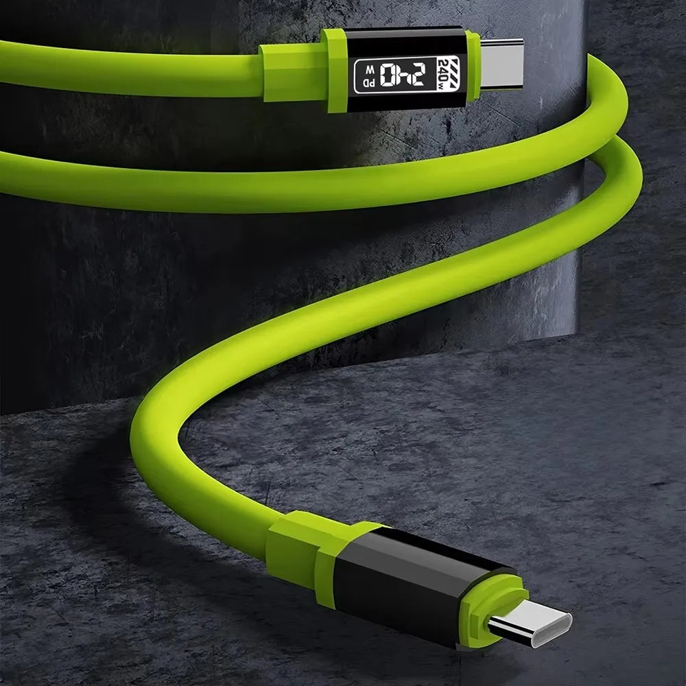 240W USB-C to USB-C Fast Charging Cable 6A PD Quick Charge USB-C Charging Cable SPOT
