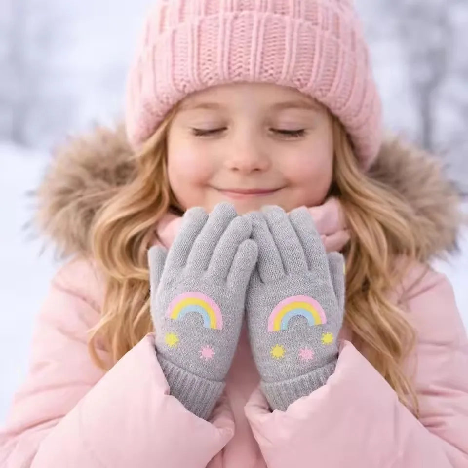 Kids Cartoon Animal Knitted Gloves – Warm Winter Gloves Kids Winter Gloves SPOT