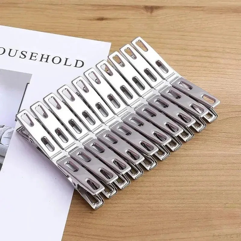 Stainless Steel Clothespins 20/100-Pack – Flat Binder Clips Clothespins Clip Set SPOT