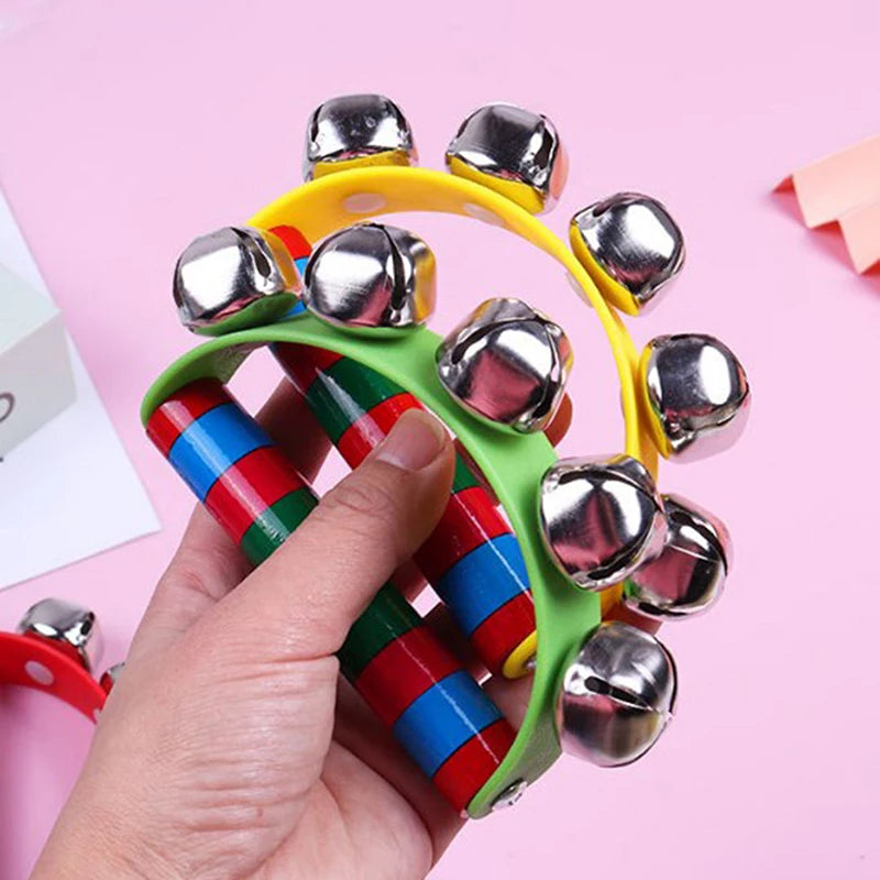Kids Handbell 5 Jingle Bells Wood Handle – Music Toy Kids Musical Toy SPOT