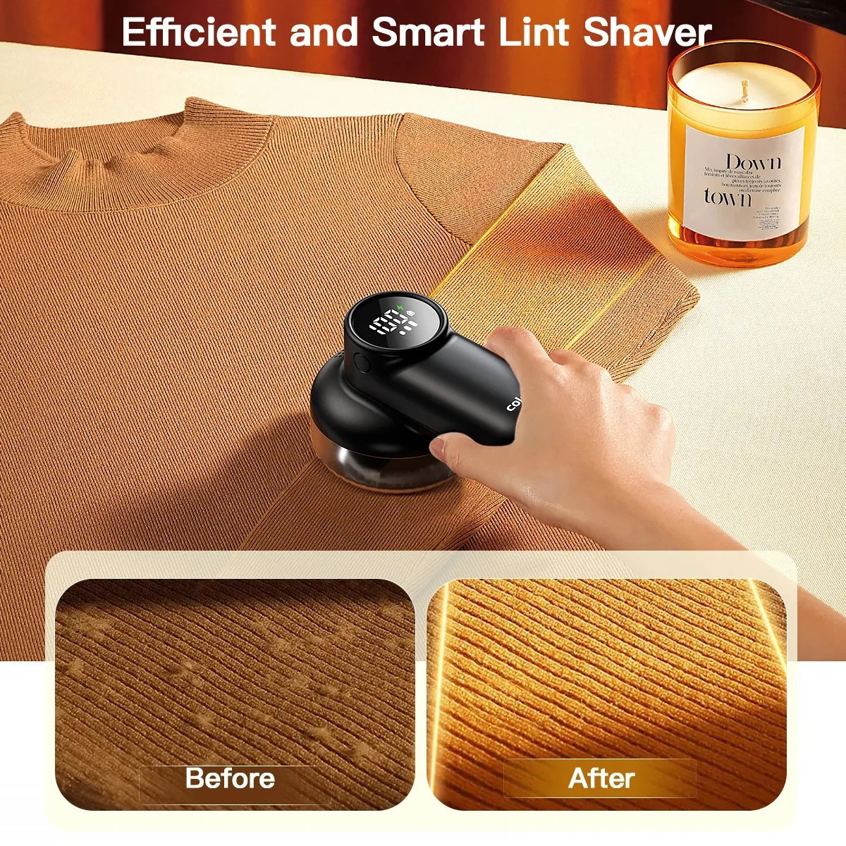 Rechargeable Electric Lint Shaver with Digital Screen | Defuzzer Electric Lint Shaver SPOT